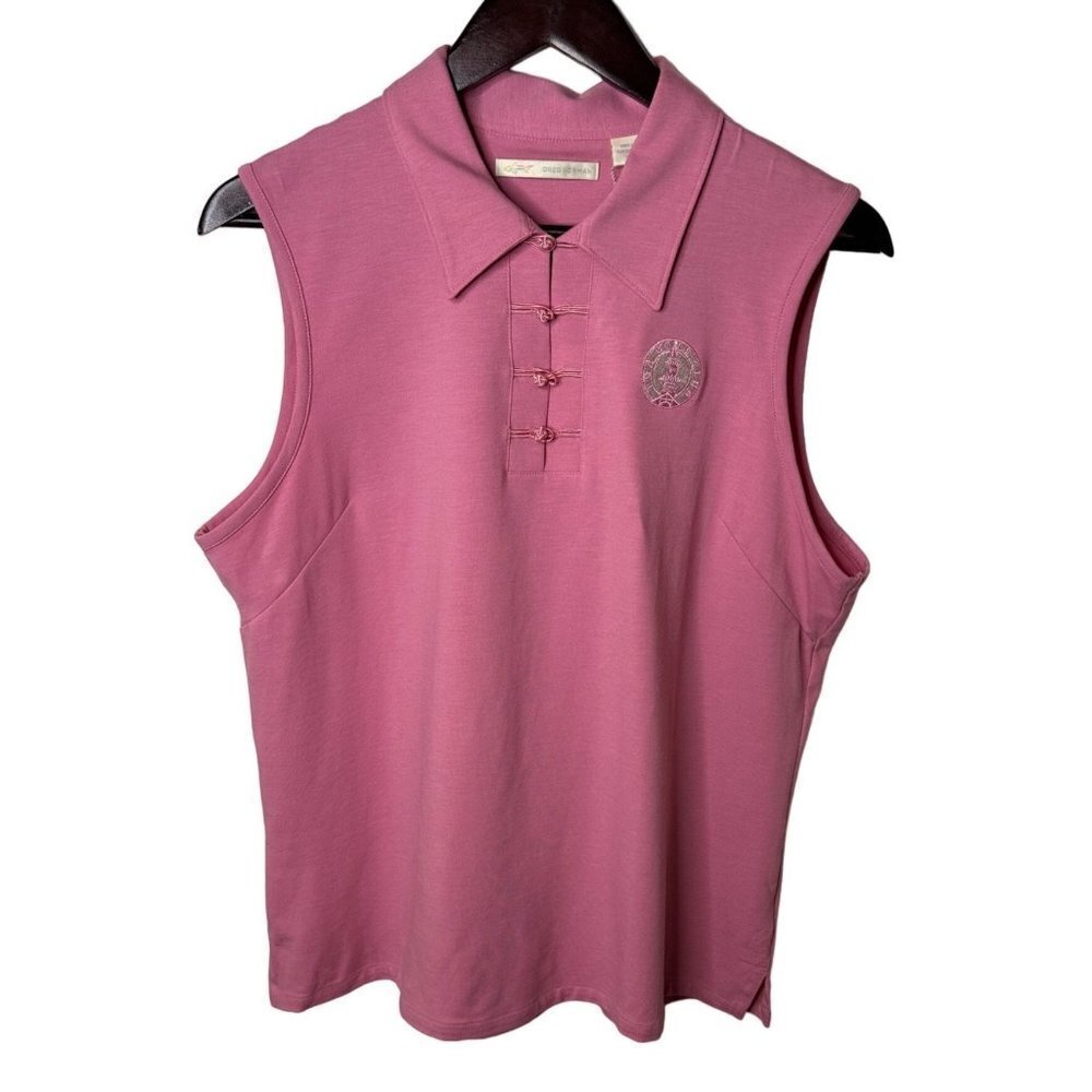 NWT Greg Norman Women's Pink Polo w/ Embroidered PGA Golf Club Logo - Size Large